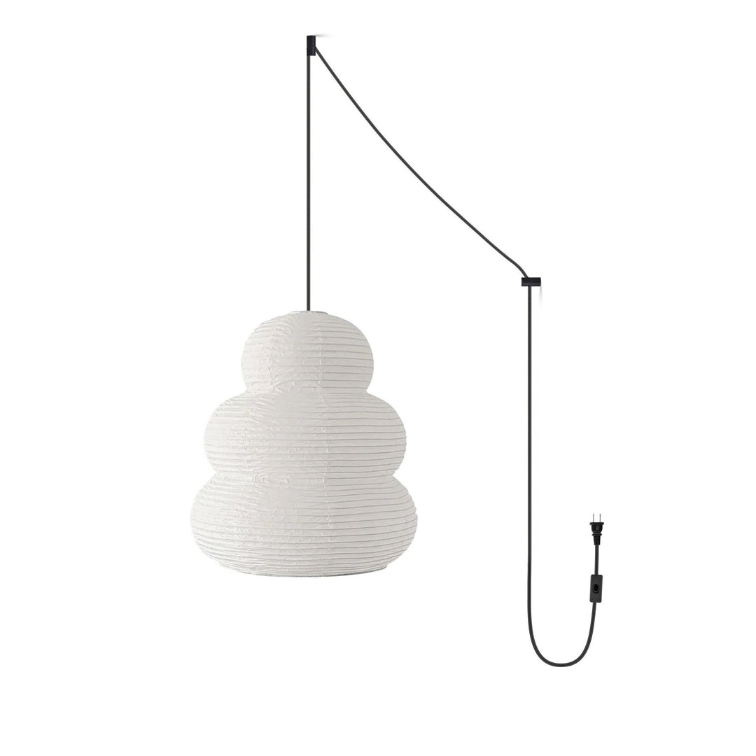Beige Mulberry Paper Swag Pendant Light