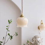 Load image into Gallery viewer, Brass Resin Petal Plug-In Pendant