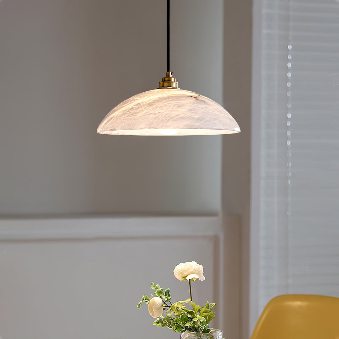 Natural Stone Plug-In Swag Pendant Light