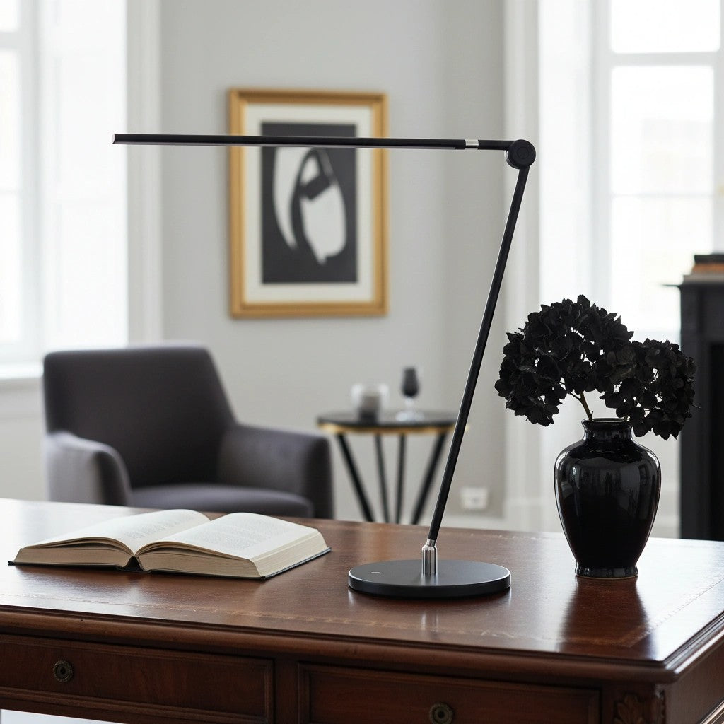 Lampe de Bureau Minimaliste Baluxis – Forme Linéaire Épurée Lampe LED de Table pour Espace de Travail