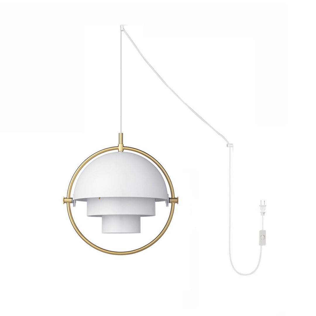 Adjustable Metal Hemisphere Plug-In Swag Pendant