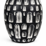 Load image into Gallery viewer, Black and white hand-finished ceramic base detail