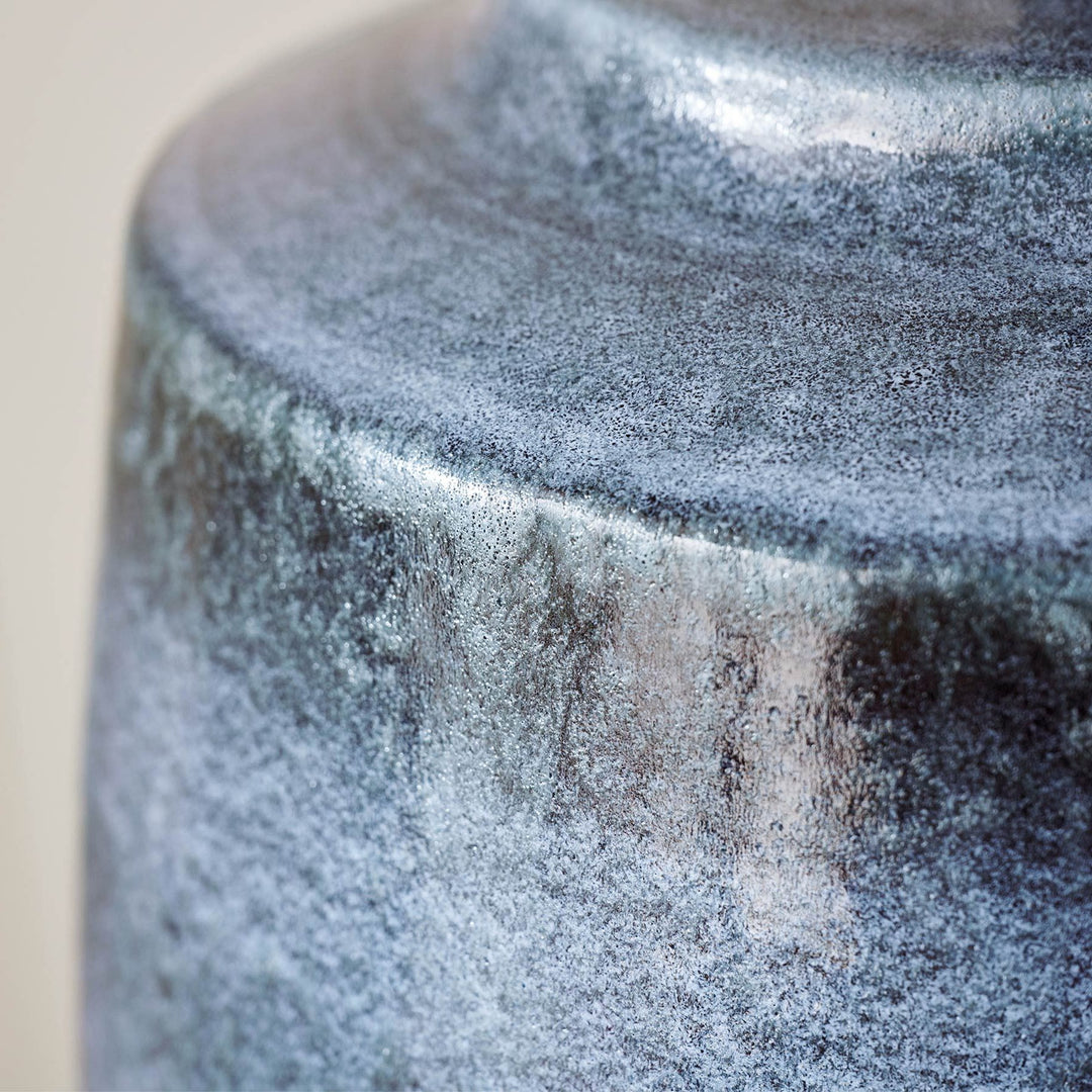 Ceruna Leinen Lampenschirm Keramik Tischlampe – Metallrahmen und Keramikfuß für Beleuchtung im Büro und Zuhause