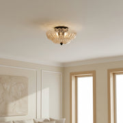 Lampe de plafond semi-encastrée en verre Orilanavo - Design élégant en forme de parapluie pour chambre et salon