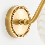 Charger l'image dans la visionneuse de galerie, Curved Brass Globe Shade Ribbed Glass Wall Sconce