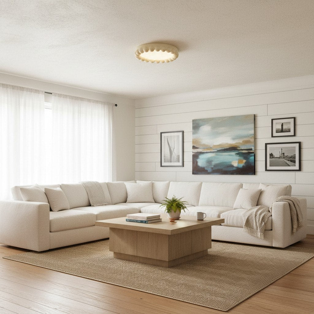 Plafonnier en résine moderne minimaliste Resinova - Éclairage intérieur discret pour chambres