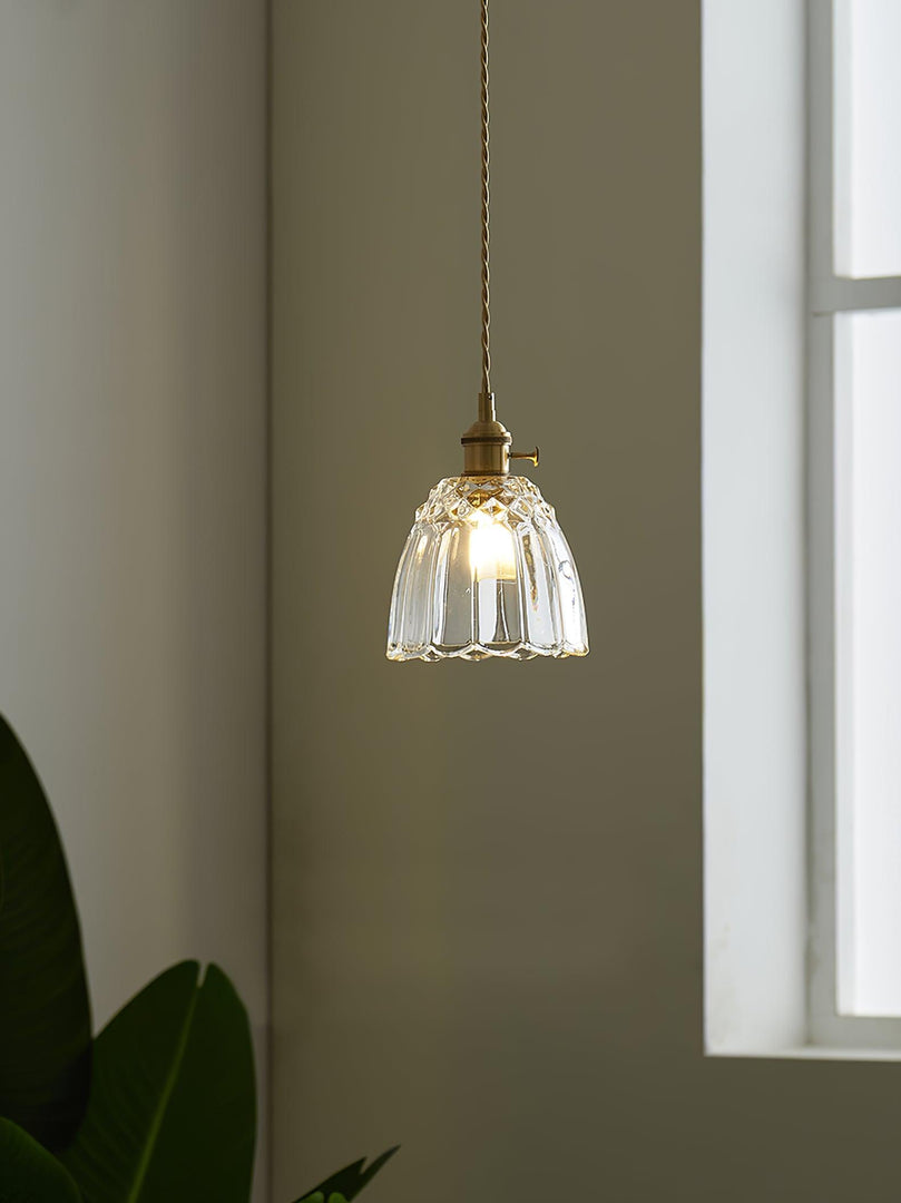 Clear Glass Brass Swag Pendant Light