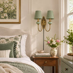 Cargar imagen en el visor de la Galería, Rowanea Fabric Shade Ceramic Plug-In Wall Sconce