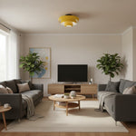 Bild in Gallery-Viewer laden, Veleora dreistufige skulpturale Deckenlampe im Bauhaus-Stil für Wohnzimmer und Schlafzimmer