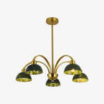 Bild in Gallery-Viewer laden, Green Jade Scalloped Dome Chandelier