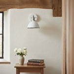 Bild in der Galerieansicht laden, Conique Metal  Wall Sconce - White Metal Shade - Industrial Modern Lighting
