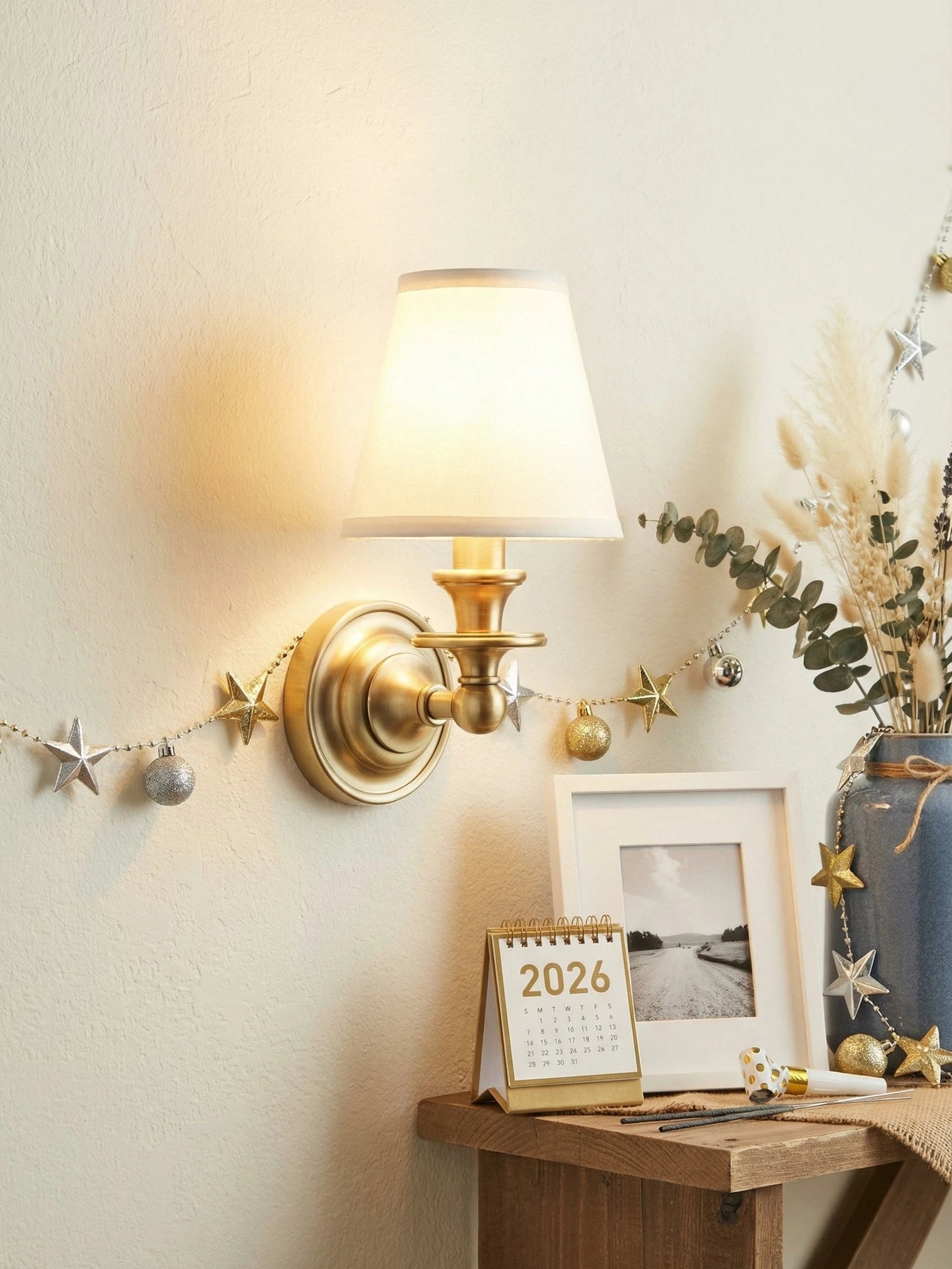 Rowan Drum Shade Wall Sconce – Fabric Sconce Light for Cozy Cottage Lighting