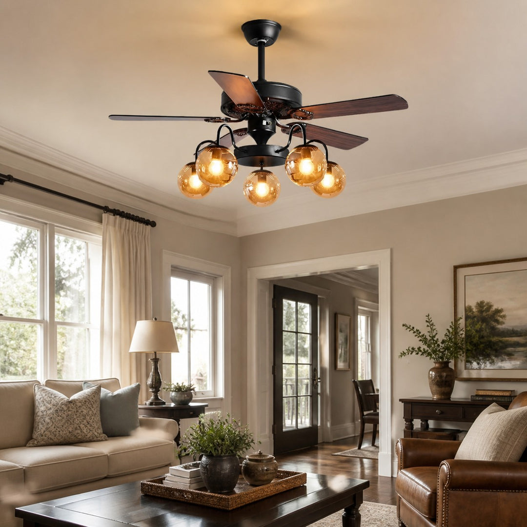 Rustic Wood Ceiling Fan with Light