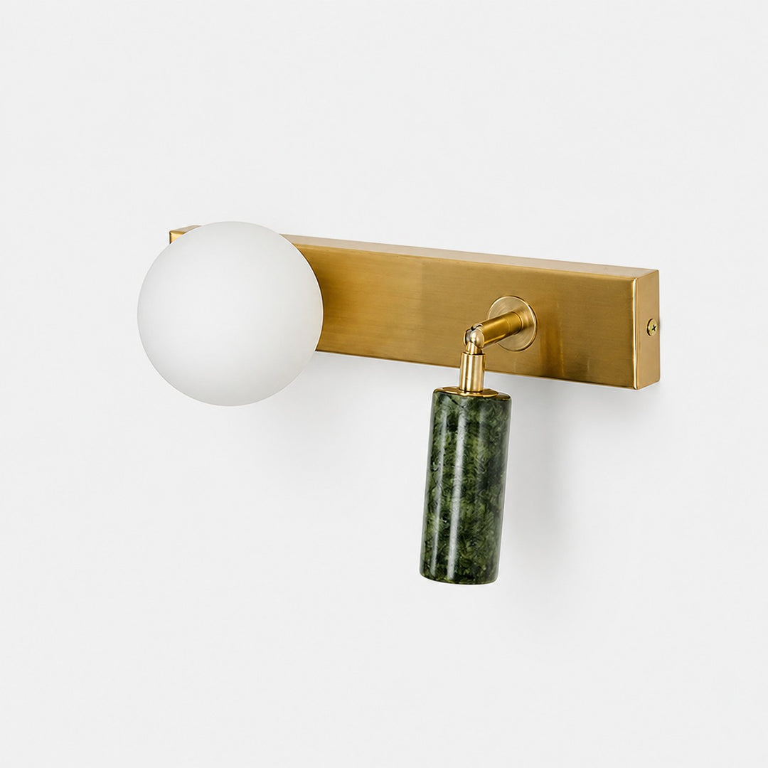 Green Jade and Opal Glass Double Wall Sconce