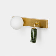 Green Jade and Opal Glass Double Wall Sconce