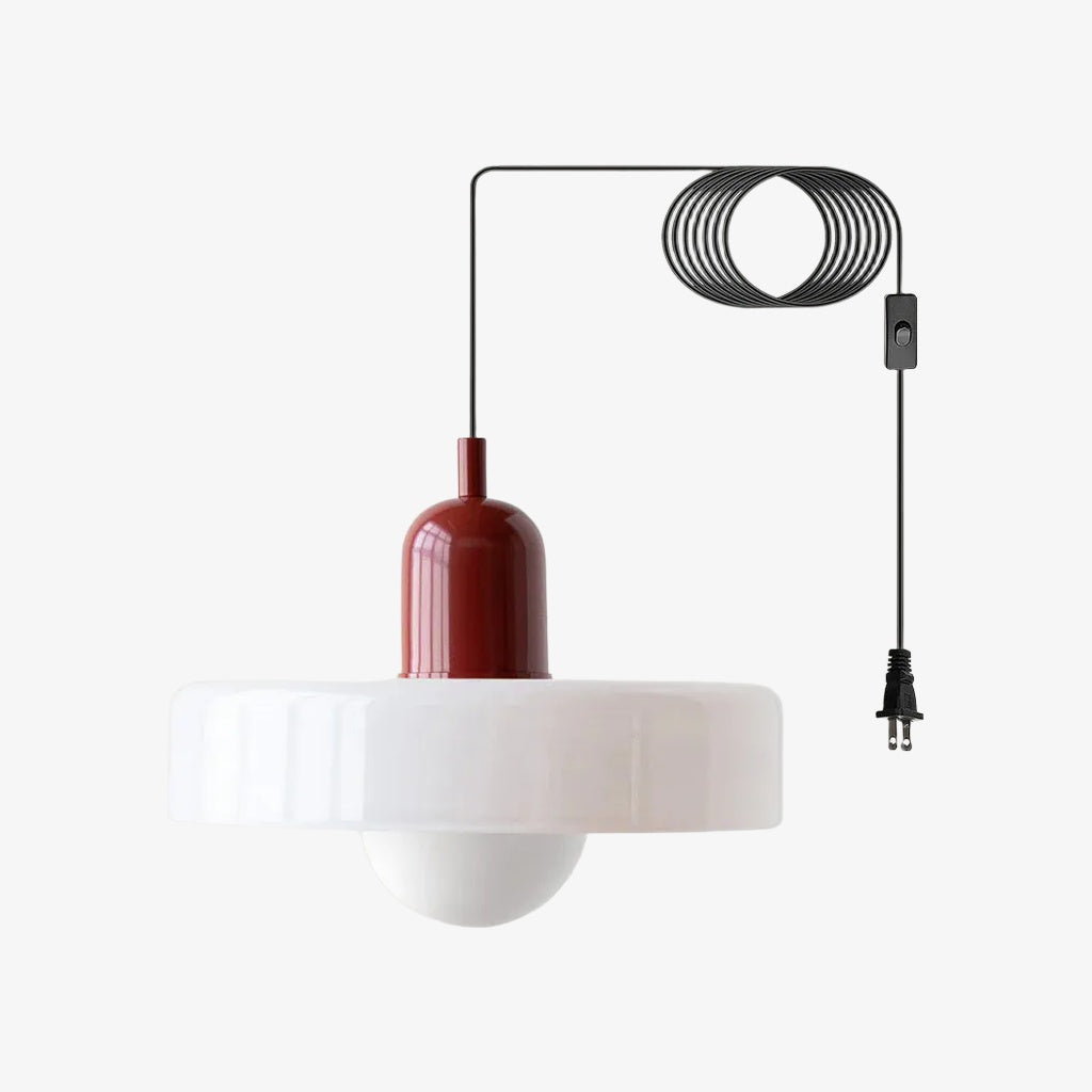 Bauhaus Colorful Glass Plug-In Pendant Light