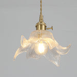 Load image into Gallery viewer, Traditional Japanese Brass Walnut Glass Ceramic Cylinder Conic Flower Bowl 1-Light Pendant Light For Dining Room
