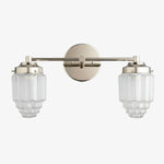 Bild in der Galerieansicht laden, Tierlux Glass Vanity Light - Art Deco Bathroom Fixture with Skyscraper Shades
