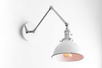 Cargar imagen en el visor de la Galería, Conique Metal Vintage Industrial Swing Arm Wall Lamp - Adjustable Dome Shade for Study
