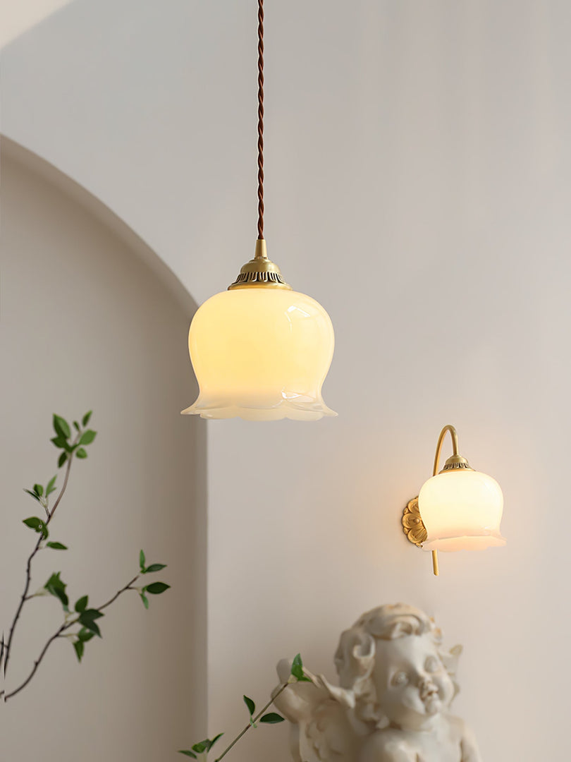 Brass Resin Petal Plug-In Pendant