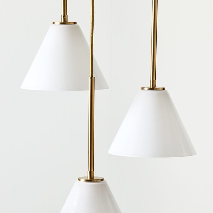 Lustre conique à 3 lumières Conica - Suspension sculpturale en verre de style moderne