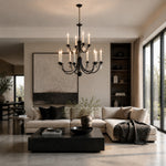 Cargar imagen en el visor de la Galería, Multi-Layer Black Candle Staircase Chandelier