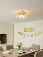 Bild in Gallery-Viewer laden, Kalvora Moderne Retro-Deckenlampe mit Skulpturalem Schirm - Ideal für Schlafzimmer oder Wohnzimmer