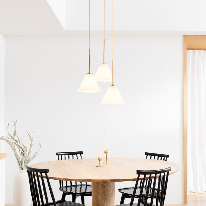 Lustre conique à 3 lumières Conica - Suspension sculpturale en verre de style moderne