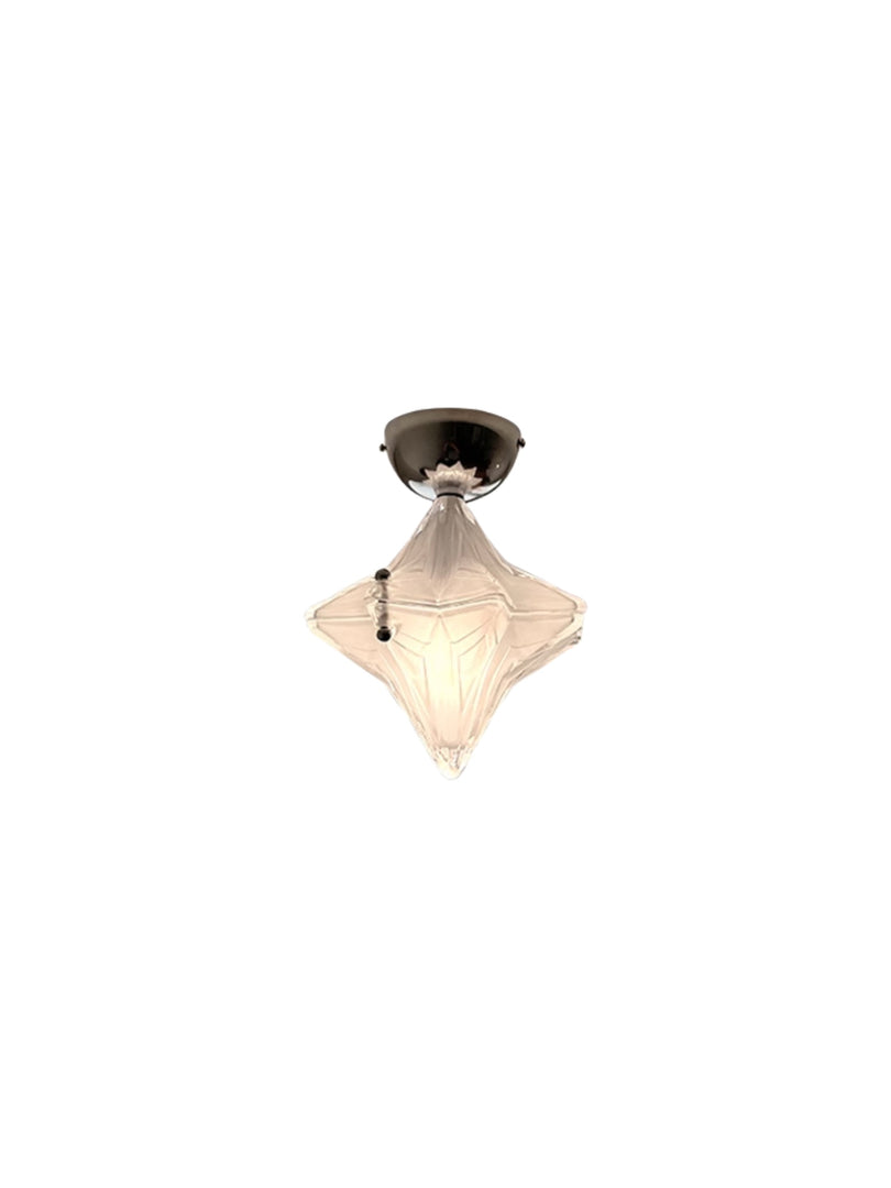 Plafonnier Art Déco Étoile – Luminaire en verre dépoli pour couloir et entrée – Astris Ceres 