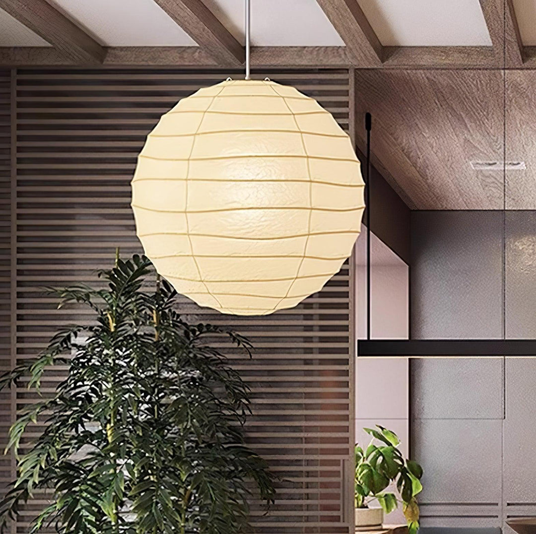 Bamboo Ribbed Mulberry Paper Swag Pendant