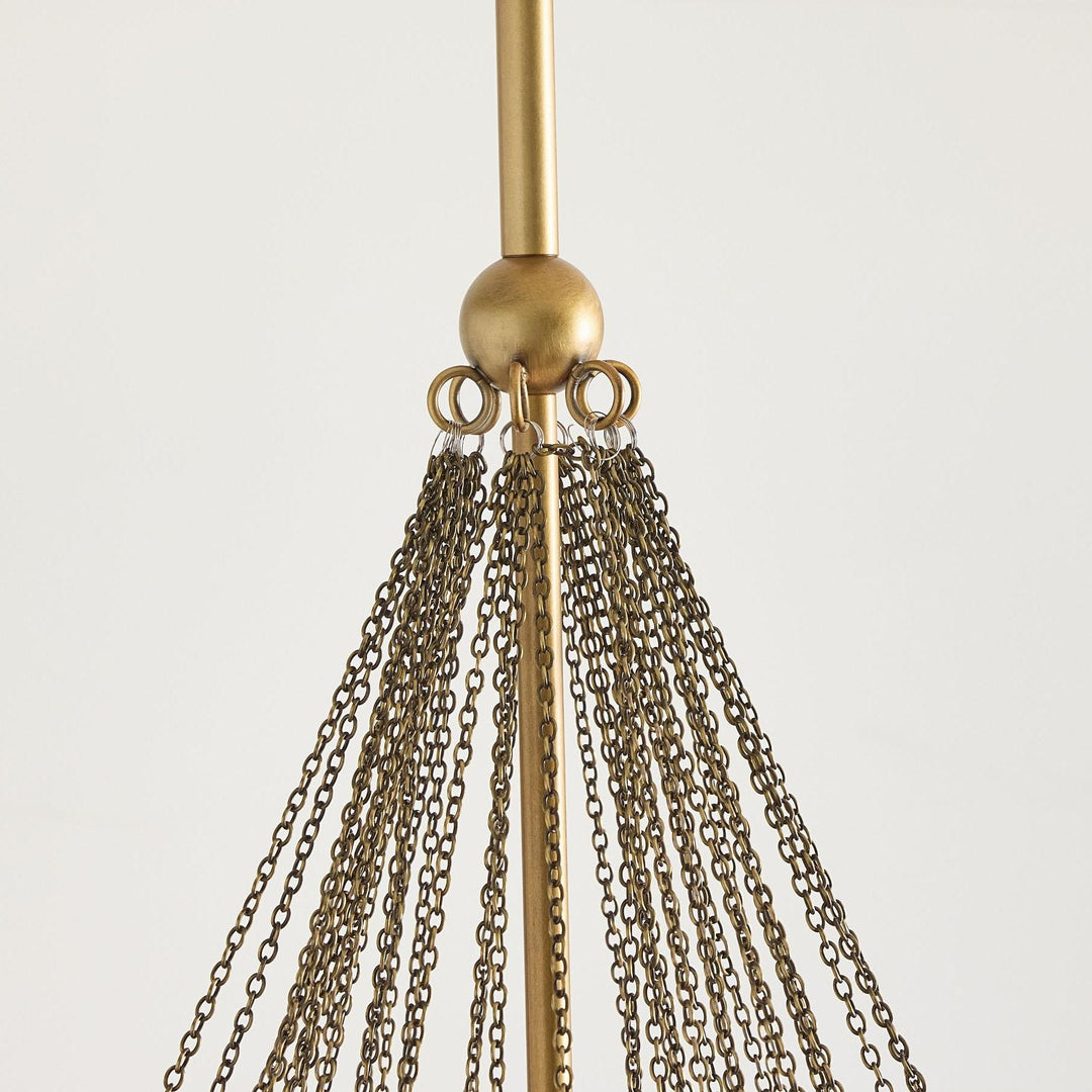Lámpara de araña de cristal con burbujas Bravira - Iluminación vintage de latón ovalado y cristal