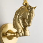 Bild in Gallery-Viewer laden, Sculpted horse head wall lamp detail