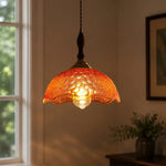 Cargar imagen en el visor de la Galería, Amber glass shade with lit texture