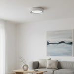 Charger l'image dans la visionneuse de galerie, Plafonnier contemporain en métal Velcora – Luminaire élégant en forme de tambour pour chambre