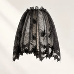 Cargar imagen en el visor de la Galería, Halloween black lace spider and bat lampshade cover