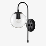 Bild in Gallery-Viewer laden, Clear Glass wall sconce in Black, style A