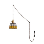Load image into Gallery viewer, Amber Textured Stained Glass Swag Pendant