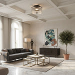 Bild in Gallery-Viewer laden, Rilona Gestreifte Glas-Trommel-Deckenleuchte — Klassische Halbeinbauleuchte für Schlafzimmer oder Büro U13