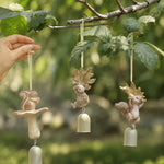 Cargar imagen en el visor de la Galería, Three warm ivory woodland wind chime styles hanging on a branch