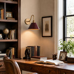 Load image into Gallery viewer, Industrial Modern Tapered Brass Gooseneck Sconce with Metal Silhouette