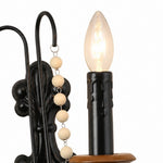 Load image into Gallery viewer, Black Beaded Candle Wall Sconce