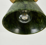 Charger l'image dans la visionneuse de galerie, Plafonnier affleurant vert jade et laiton brossé