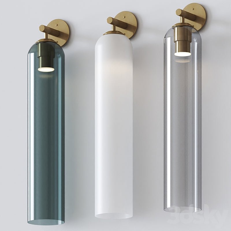 Applique murale LED Art Glass, nickel sable, gris fumé, résistante à l'humidité