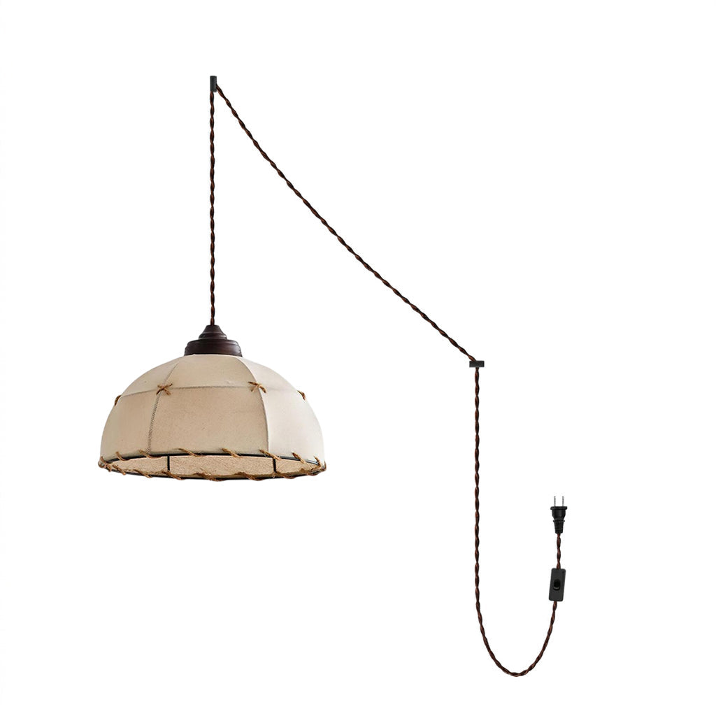 Laced Fabric Plug-In Swag Pendant
