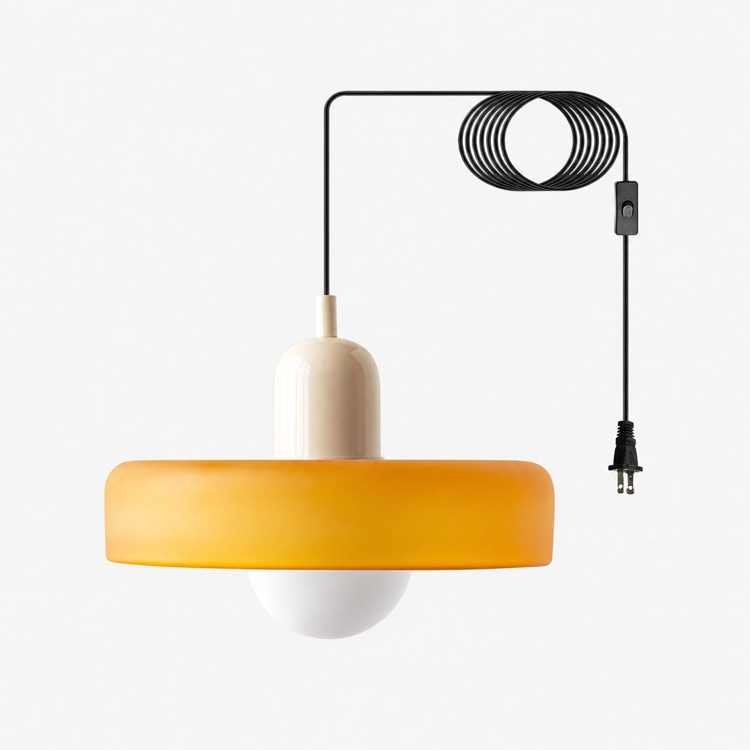 Bauhaus Colorful Glass Plug-In Pendant Light