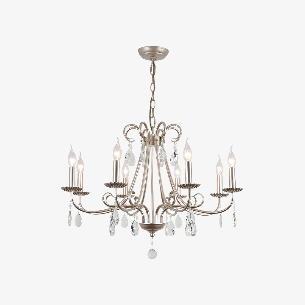 Silver Crystal Candle Chandelier