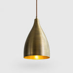 Load image into Gallery viewer, Aged brass small A shade pendant light