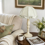 Bild in Gallery-Viewer laden, Ice green fabric shade table lamp in a living room