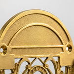 Load image into Gallery viewer, Upper brass backplate detail of the toilet paper holder