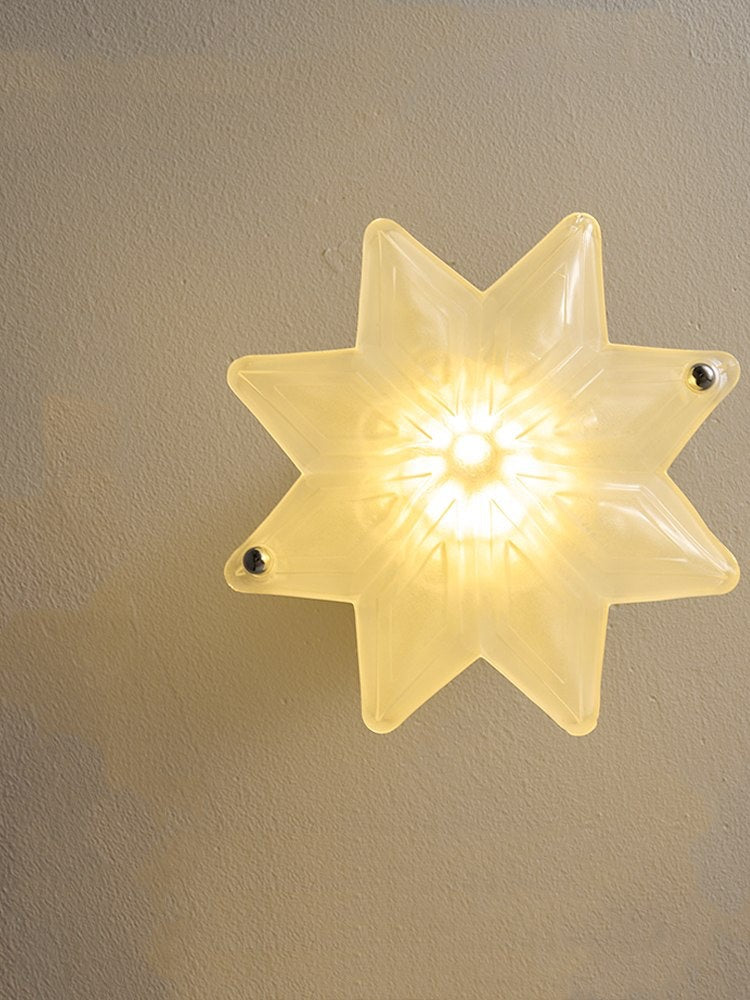 Plafonnier Art Déco Étoile – Luminaire en verre dépoli pour couloir et entrée – Astris Ceres 